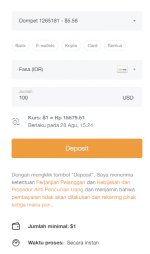 FasaPay deposit instruciton step 1